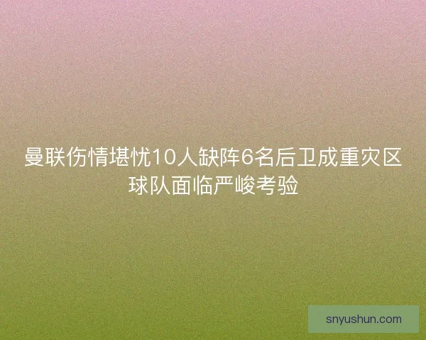 曼联伤情堪忧10人缺阵6名后卫成重灾区球队面临严峻考验