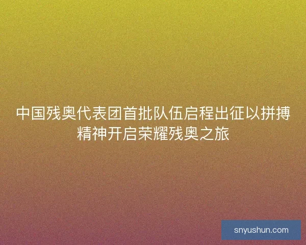 中国残奥代表团首批队伍启程出征以拼搏精神开启荣耀残奥之旅 中国残奥代表团首批队伍启程出征以拼搏精神开启荣耀残奥之旅
