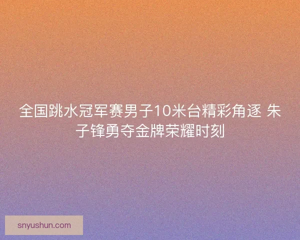 全国跳水冠军赛男子10米台精彩角逐 朱子锋勇夺金牌荣耀时刻